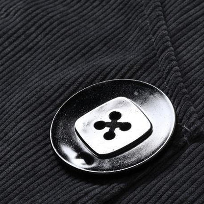 Beautiful Grey Asymmetrical Design Corduroy Cotton Sundress - SooLinen