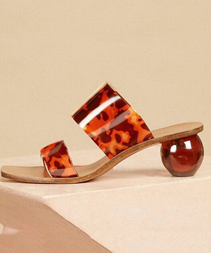 Wunderschöne Peep Toe Chunky Sandalen aus Kunstleder mit Leopardenmuster