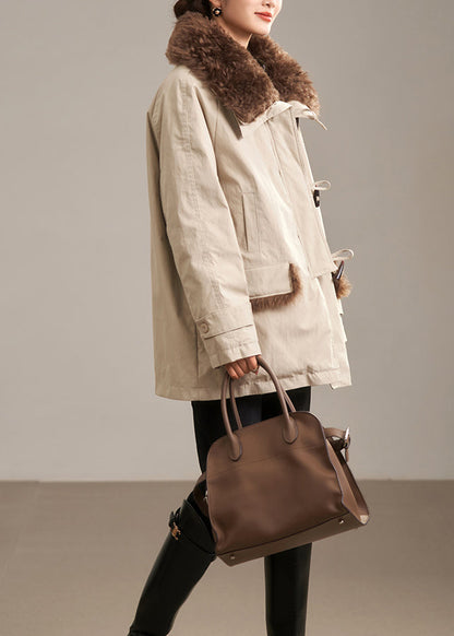 Beautiful Navy Peter Pan Collar Fur Collar Duck Down Puffer Coat Winter