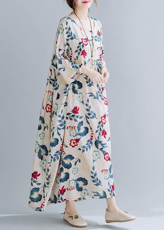 Beautiful Nude Print Dresses O Neck Cinched Art Spring Dresses - SooLinen