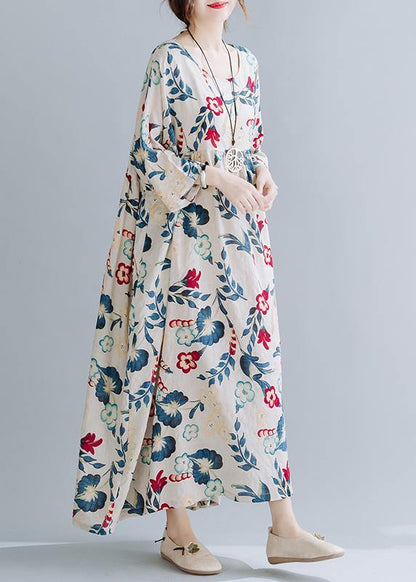 Beautiful Nude Print Dresses O Neck Cinched Art Spring Dresses - SooLinen