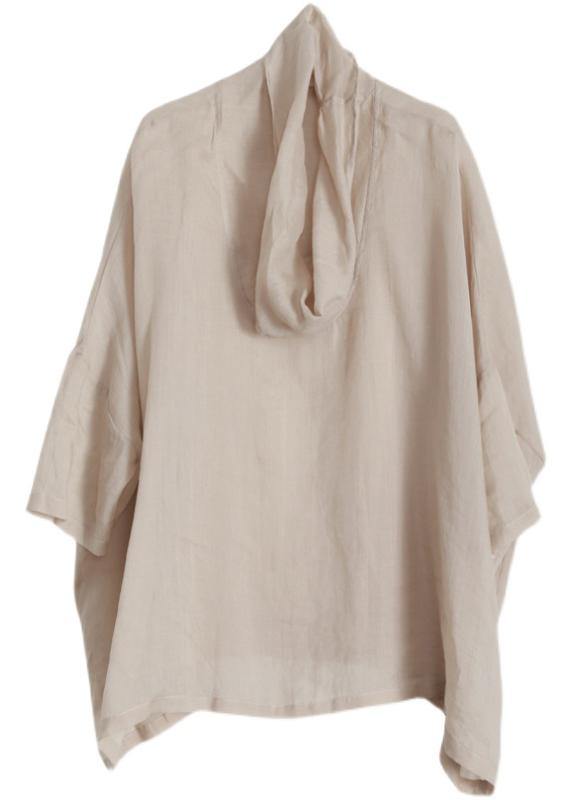 Beautiful Nude Turtle Neck Batwing Sleeve Two Piece Set Women Clothing Summer Linen - SooLinen