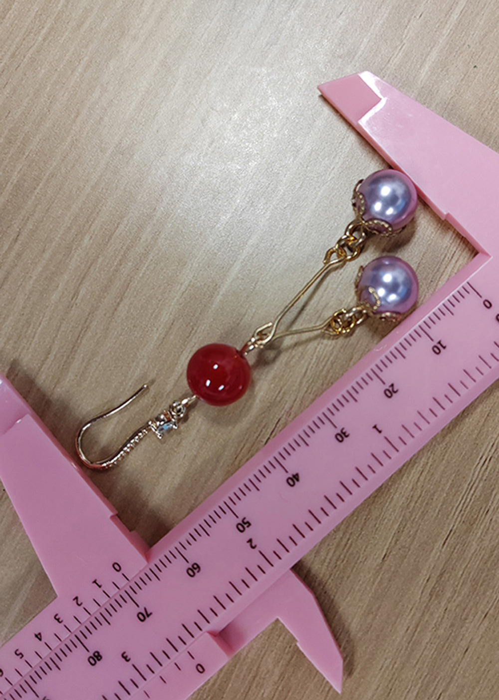 Wunderschöne lila Perlen-Zirkon-Tropfenohrringe