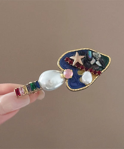 Wunderschöne Regenbogen-Metall-Liebesperlen-Haarnadel