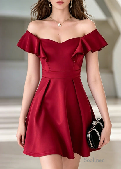 Beautiful Red Backless Silm Fit Cotton Party Dresses Summer