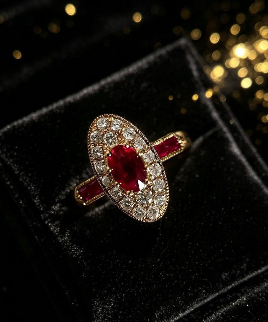 Beautiful Red Copper Zircon Gem Stone Open Rings