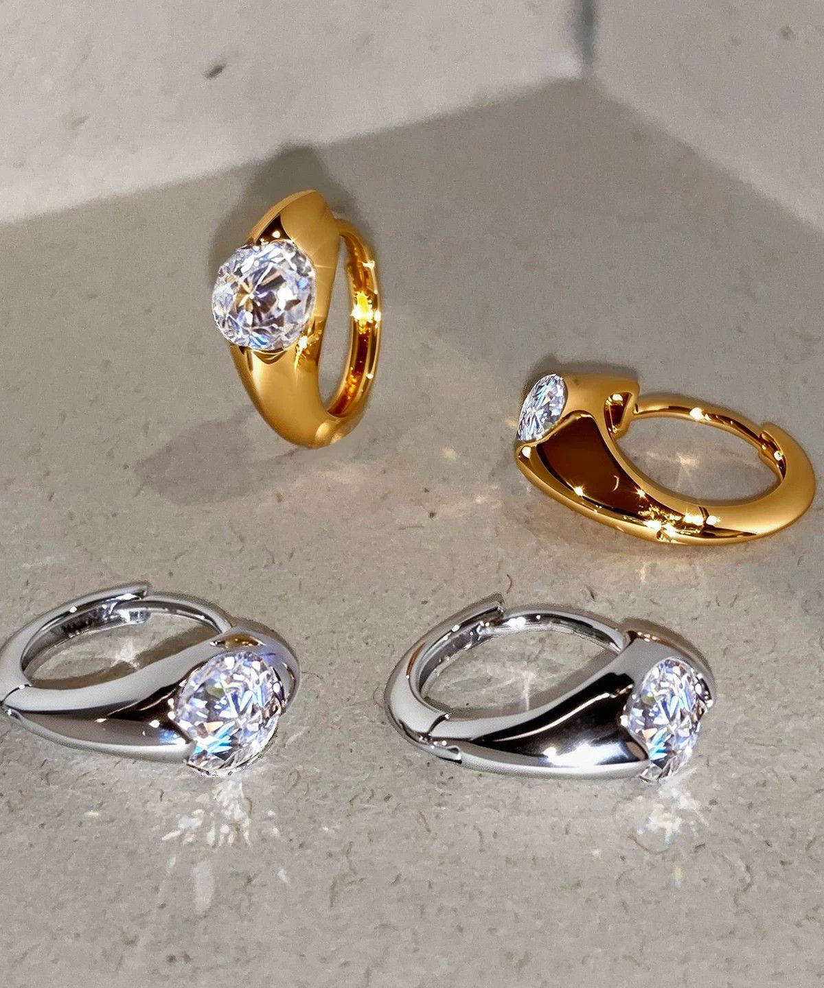 Beautiful Silk Copper Alloy Zircon Hoop Earrings
