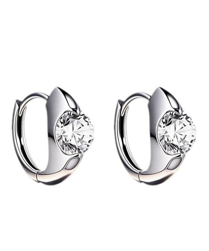 Beautiful Silk Copper Alloy Zircon Hoop Earrings