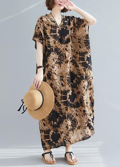 Beautiful V Neck Baggy Inspiration Print Shirts - SooLinen