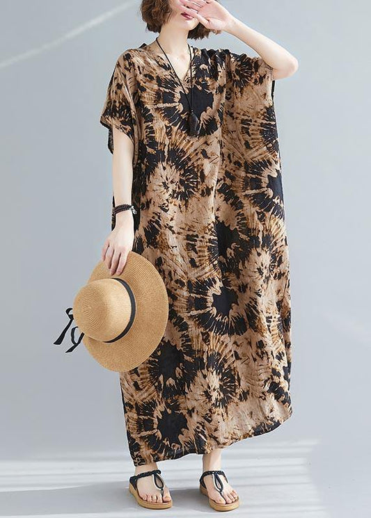 Beautiful V Neck Baggy Inspiration Print Shirts - SooLinen