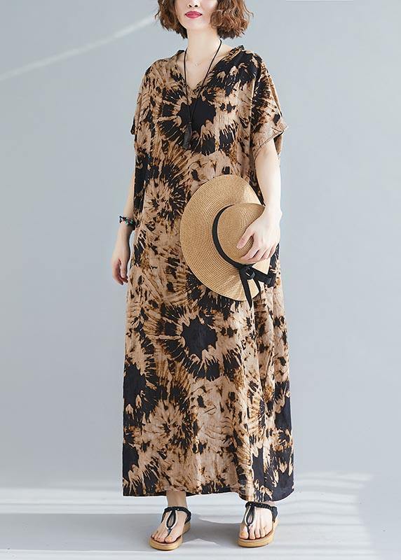 Beautiful V Neck Baggy Inspiration Print Shirts - SooLinen