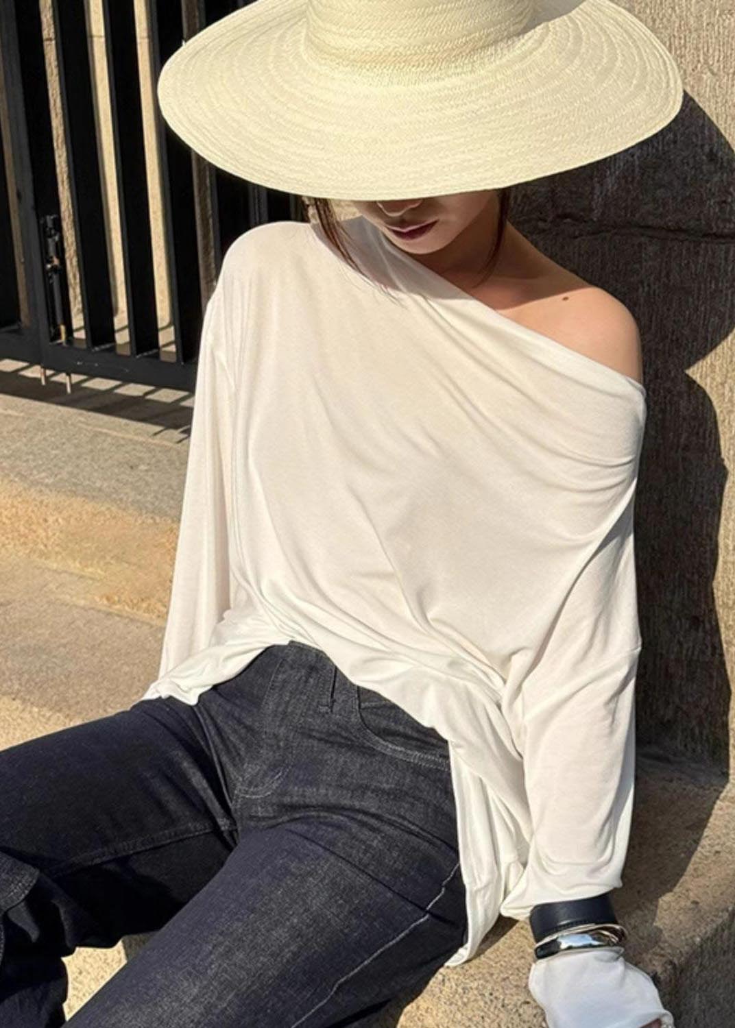 Beautiful White Backless Patchwork Tulle Shirt Top Summer