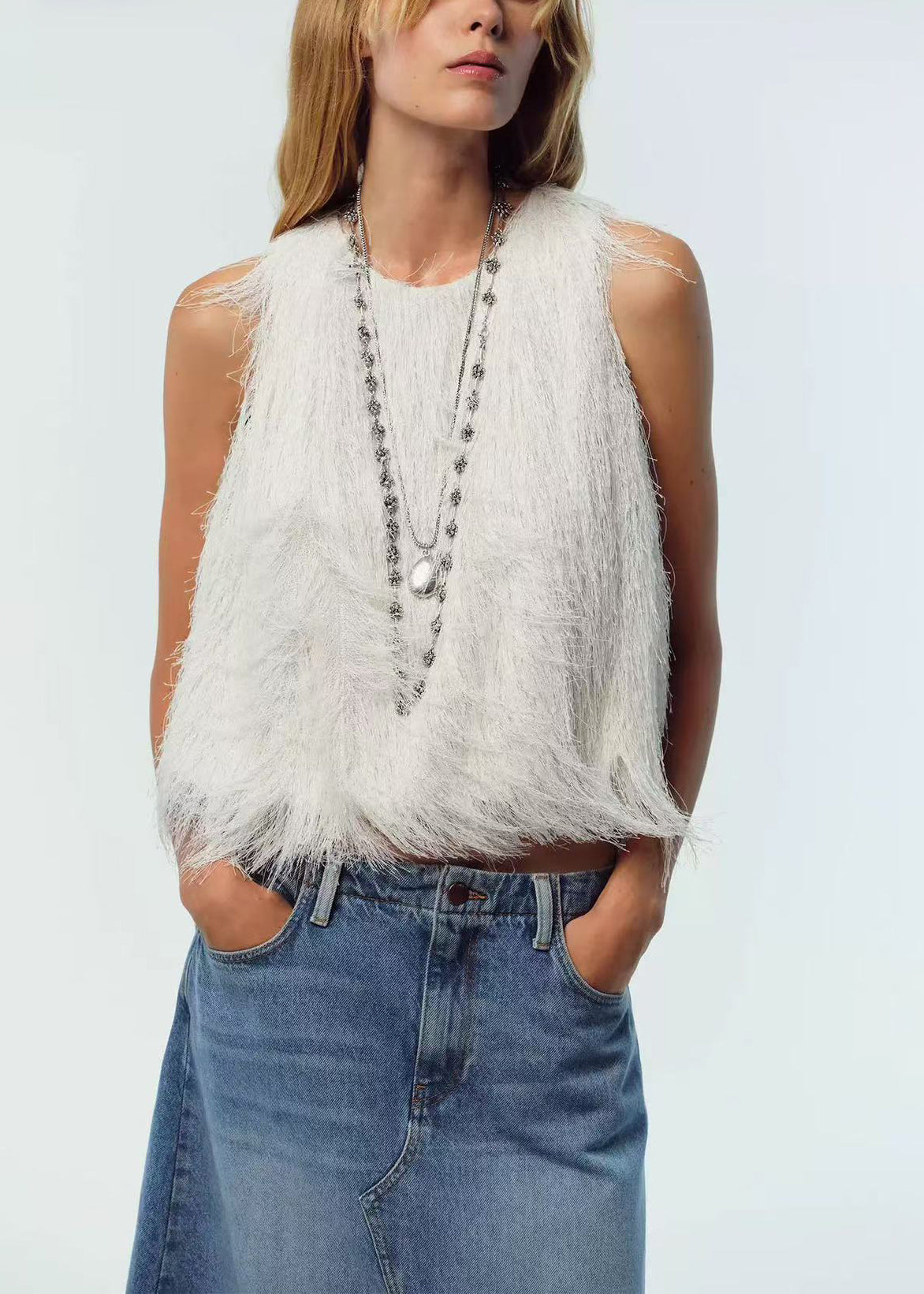 Beautiful White O-Neck Tassel Blouses Summer