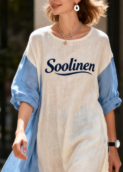 Beautiful White Oversized Patchwork Cotton Maxi Dresses Summer
