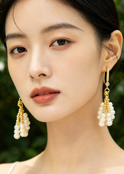 Beautiful White Pearl Original Design Drop Earrings