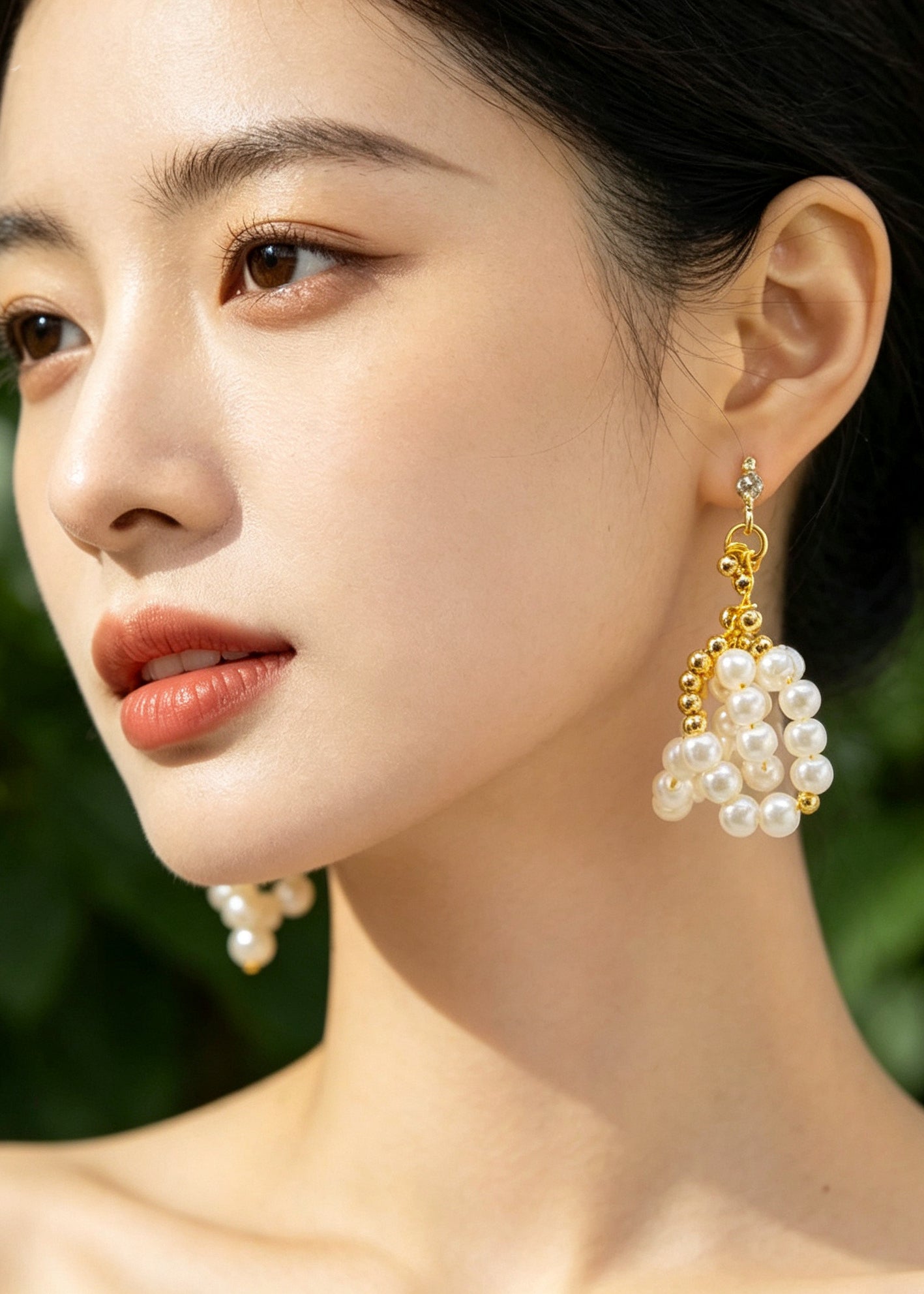 Beautiful White Pearl Original Design Drop Earrings