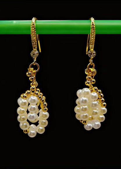 Beautiful White Pearl Original Design Drop Earrings