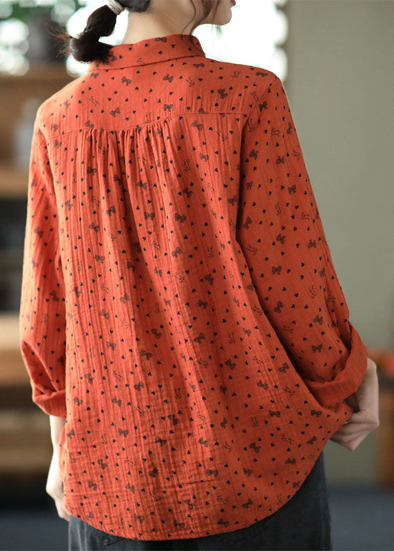 Schöne weiße Peter Pan Kragen Print Patchwork Baumwolle Shirts Top Frühling