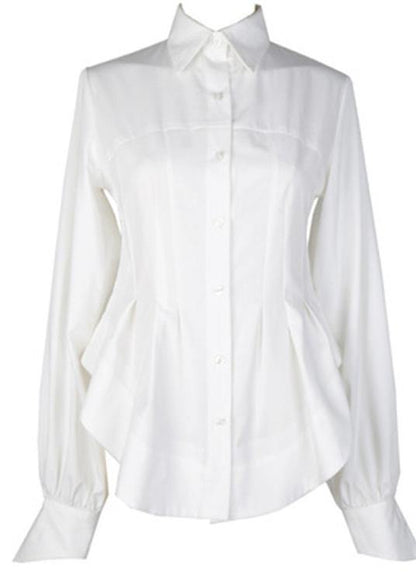 Beautiful White traveling fashion Cotton Blouse Tops Spring - SooLinen