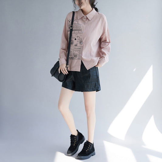 Schöne khakifarbene Baumwollblusen für Frauen, Pakistanische Garderobe, langärmelige Baumwolldruckhemden