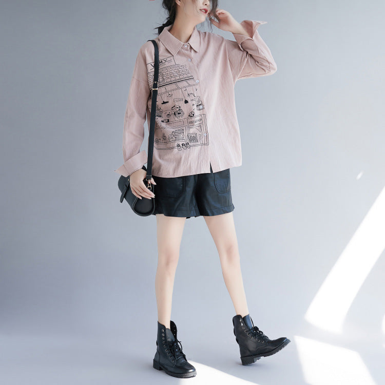 Schöne khakifarbene Baumwollblusen für Frauen, Pakistanische Garderobe, langärmelige Baumwolldruckhemden