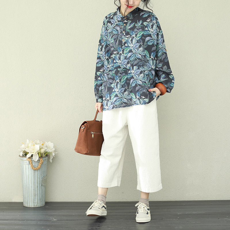 Schönes Revers Leinen Tunika Muster 2019 Tutorials floral Tunika Shirts Frühling