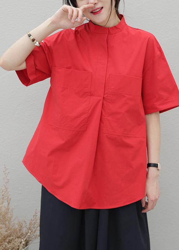 Beautiful lapel pockets cotton tops Tutorials black blouses - SooLinen