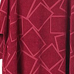 Schöne Leinenkleidung für Frauen Feines Leinen Dreiviertelärmeliges geometrisches Muster Rotes Kleid