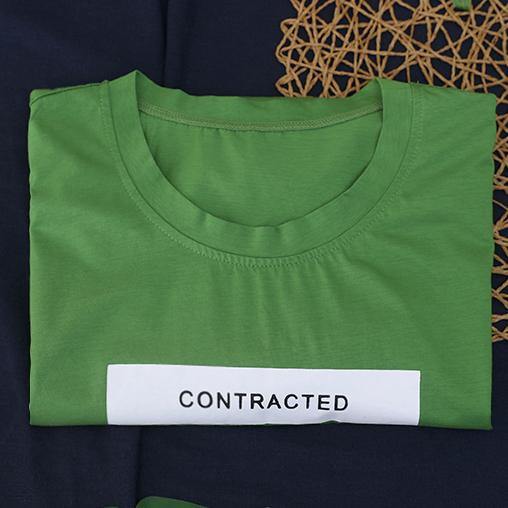 Beautiful o neck off the shoulder cotton Blouse design green print tops - SooLinen