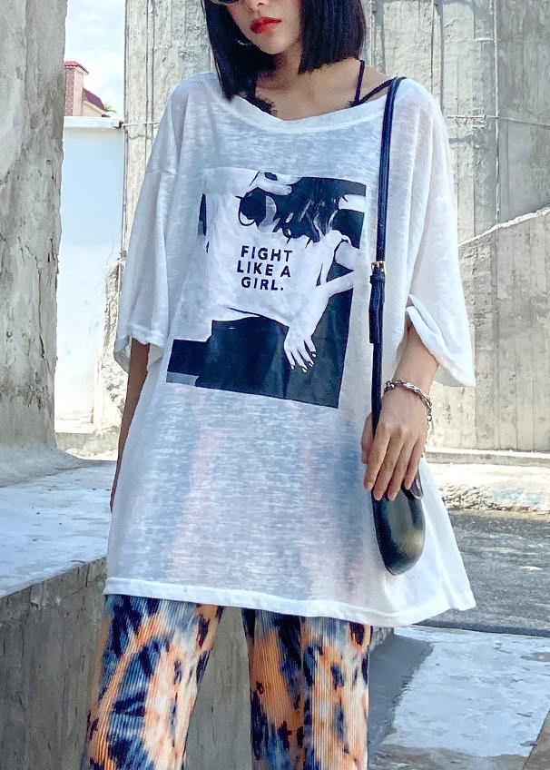 Beautiful patchwork lace cotton prints summerclothes Work Outfits white shirt - SooLinen