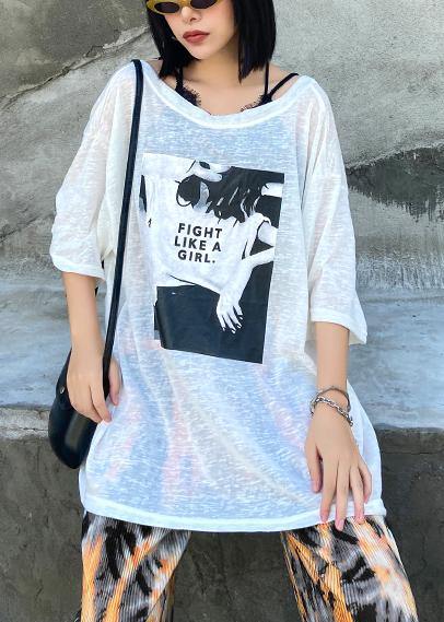 Beautiful patchwork lace cotton prints summerclothes Work Outfits white shirt - SooLinen