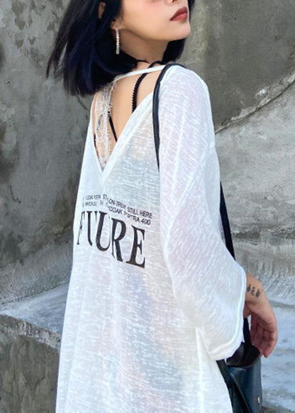 Beautiful patchwork lace cotton prints summerclothes Work Outfits white shirt - SooLinen