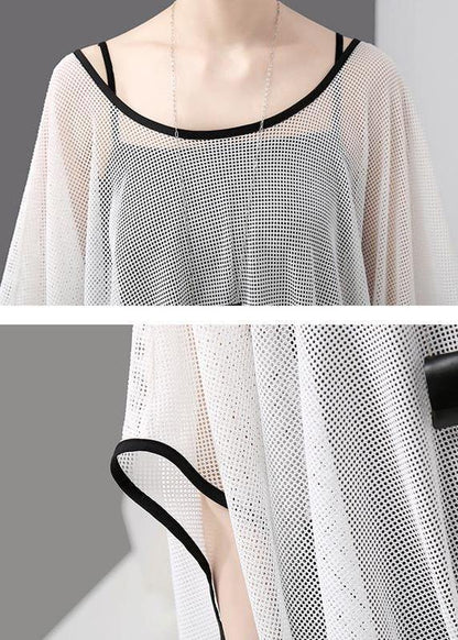 Beautiful quilting clothes plus size Women Fashion Loose Chiffon Sun Protective Blouse - SooLinen