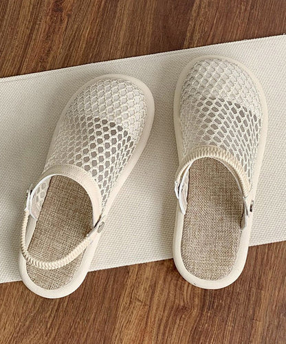 Beige Ausgehöhlte Atmungsaktive Mesh Casual Splicing Sandalen