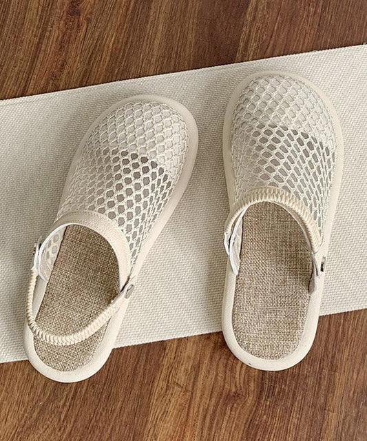 Beige Ausgehöhlte Atmungsaktive Mesh Casual Splicing Sandalen
