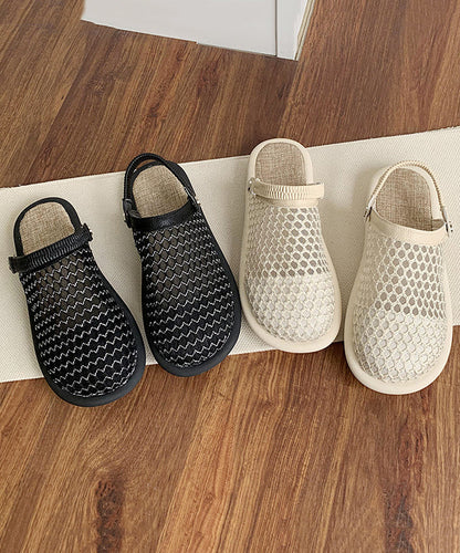 Beige Ausgehöhlte Atmungsaktive Mesh Casual Splicing Sandalen