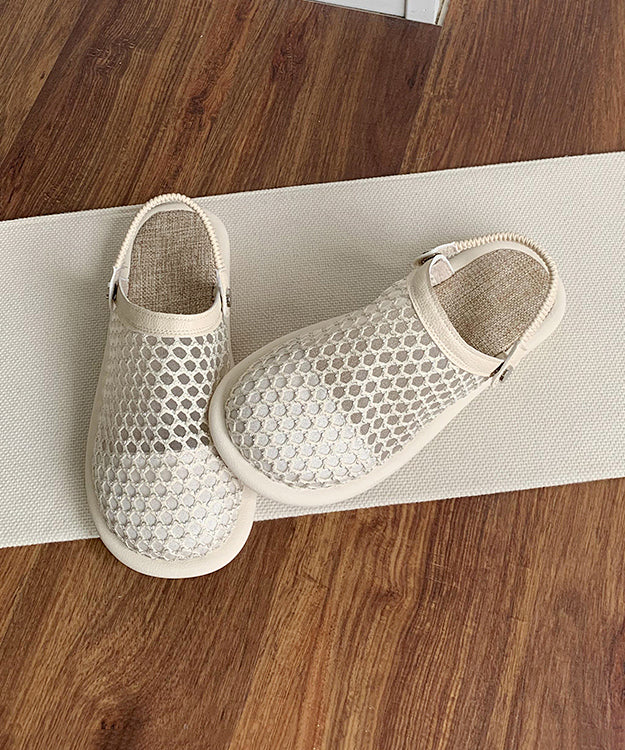 Beige Ausgehöhlte Atmungsaktive Mesh Casual Splicing Sandalen