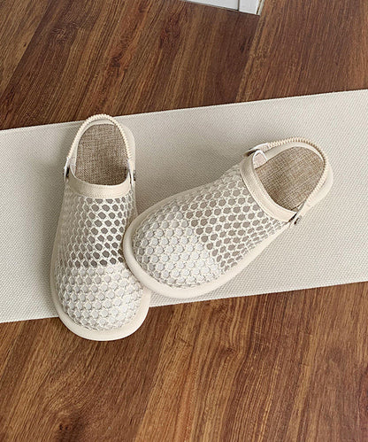 Beige Ausgehöhlte Atmungsaktive Mesh Casual Splicing Sandalen