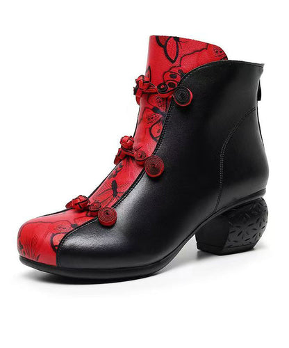 Schwarze Stiefel aus Rindsleder mit Ziernähten, flauschig gefüttert