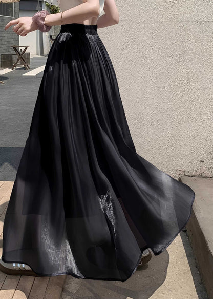 Schwarze, hochtaillierte Patchwork-Maxiröcke