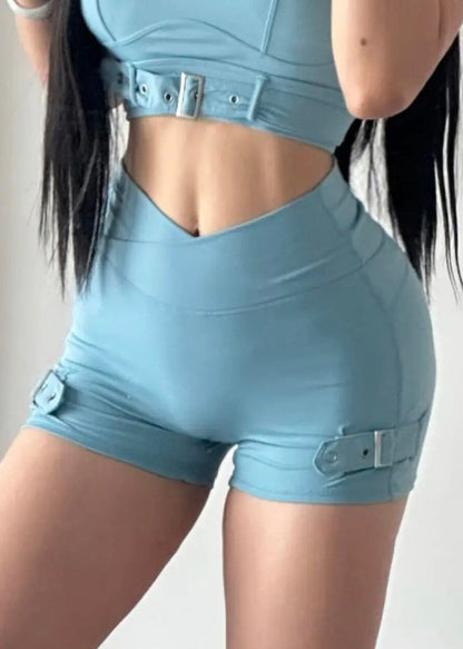 Black High Waist Tight Butt Scrunch Yoga Shorts