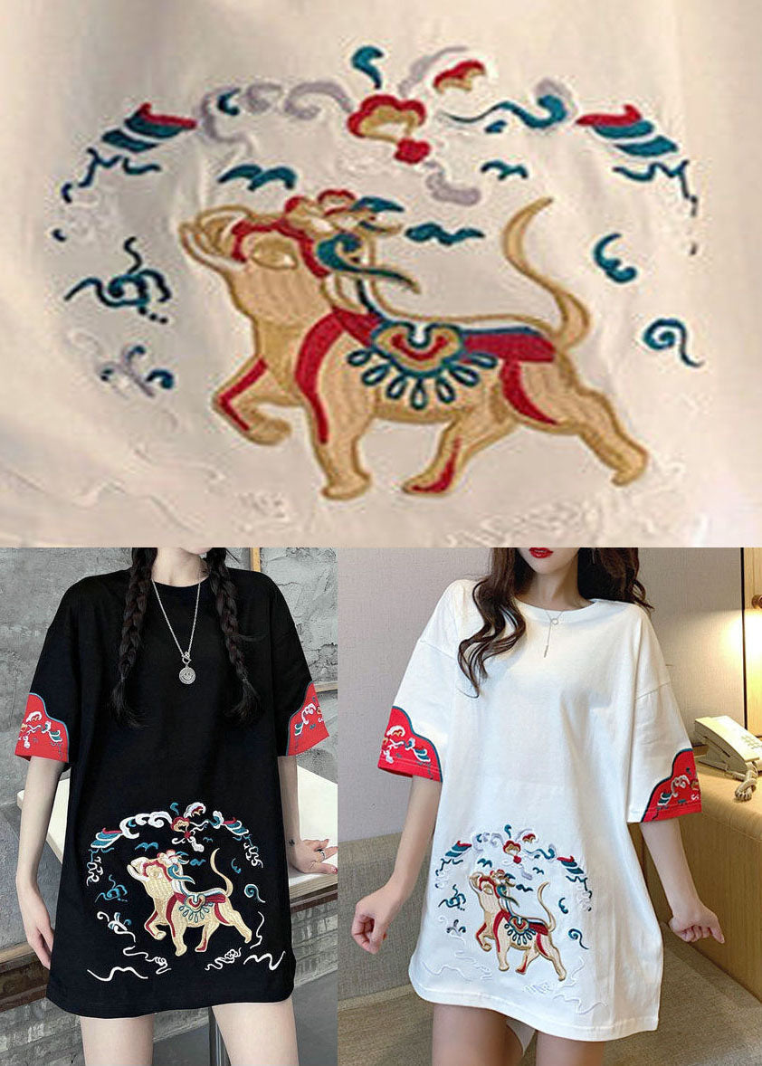 Schwarze Patchwork-Tanktops mit Rundhalsausschnitt und kurzen Ärmeln