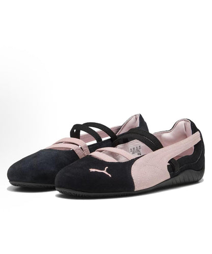 Black Pink Suede Flat Shoes For Women Splicing Buckle Strap