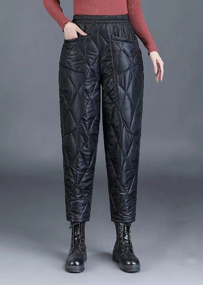 Pantalones cortos extragrandes de algodón fino con bolsillos negros y cintura elástica