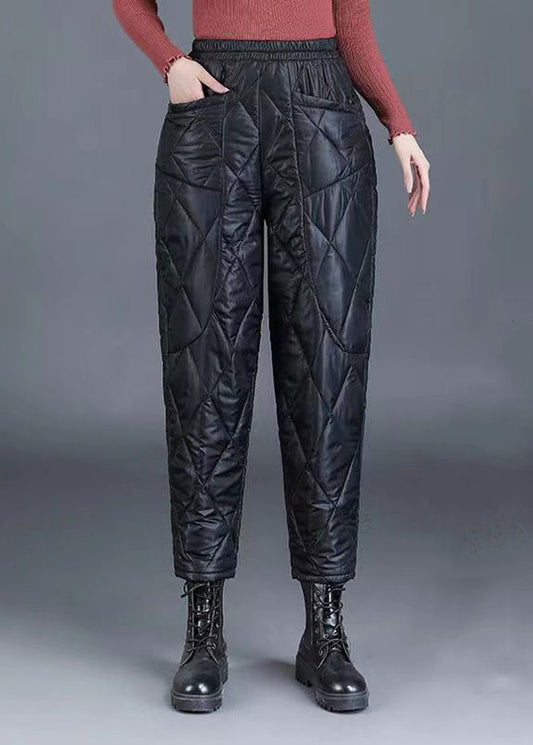 Pantalones cortos extragrandes de algodón fino con bolsillos negros y cintura elástica