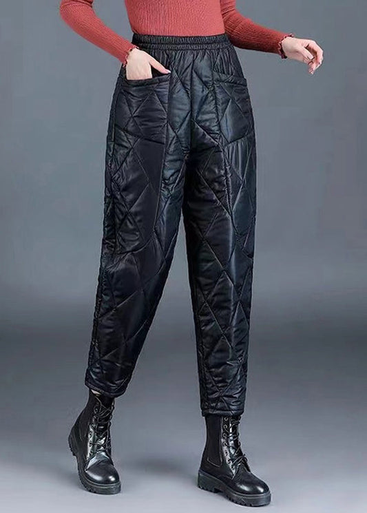 Pantalones cortos extragrandes de algodón fino con bolsillos negros y cintura elástica