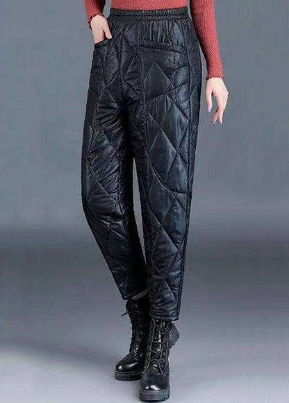 Pantalones cortos extragrandes de algodón fino con bolsillos negros y cintura elástica