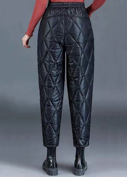 Pantalones cortos extragrandes de algodón fino con bolsillos negros y cintura elástica