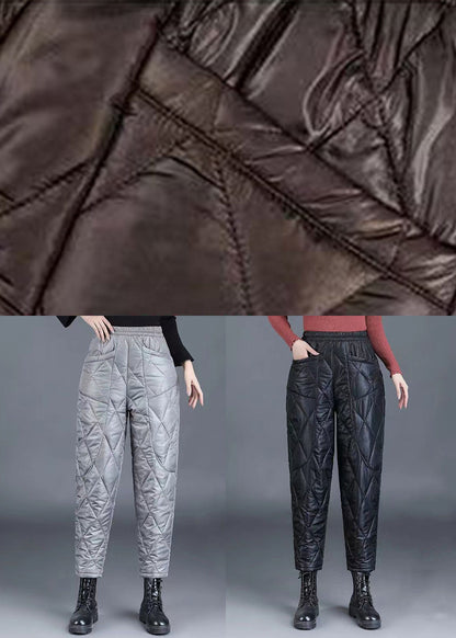 Pantalones cortos extragrandes de algodón fino con bolsillos negros y cintura elástica