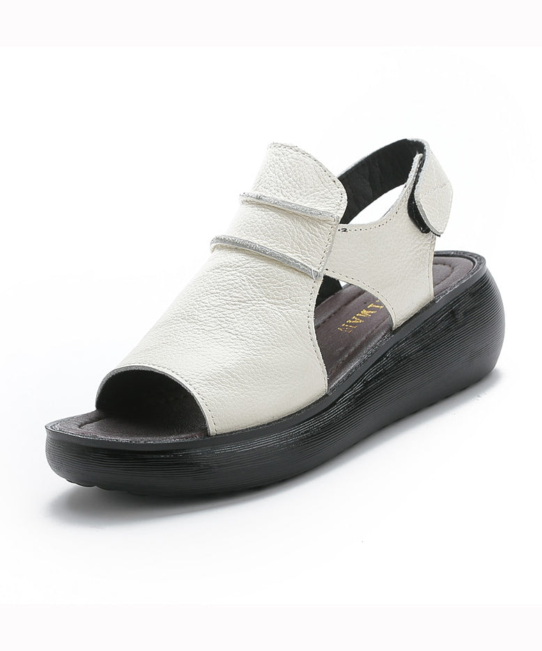 Schwarze Sandalen Splicing Wedge Sandalen Peep Toe